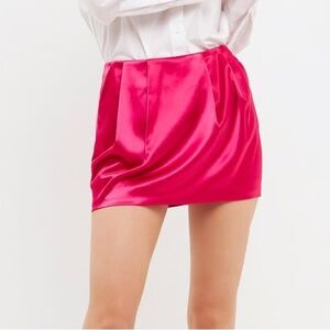 Endless Rose Satin Pink Mini Skirt Skort Size XL